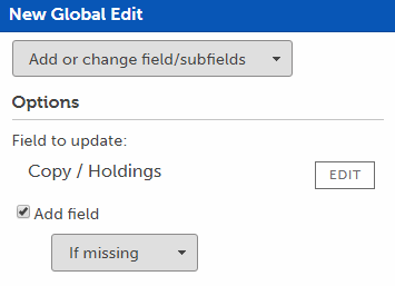 Add field if missing